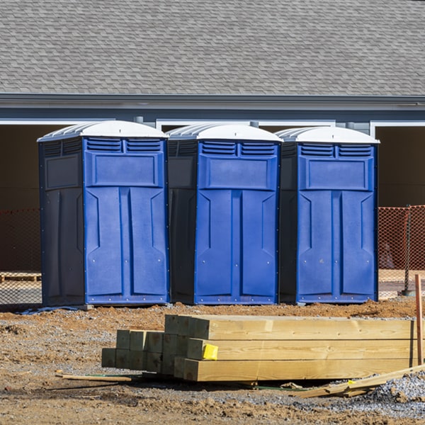 how often are the porta potties cleaned and serviced during a rental period in Gorum